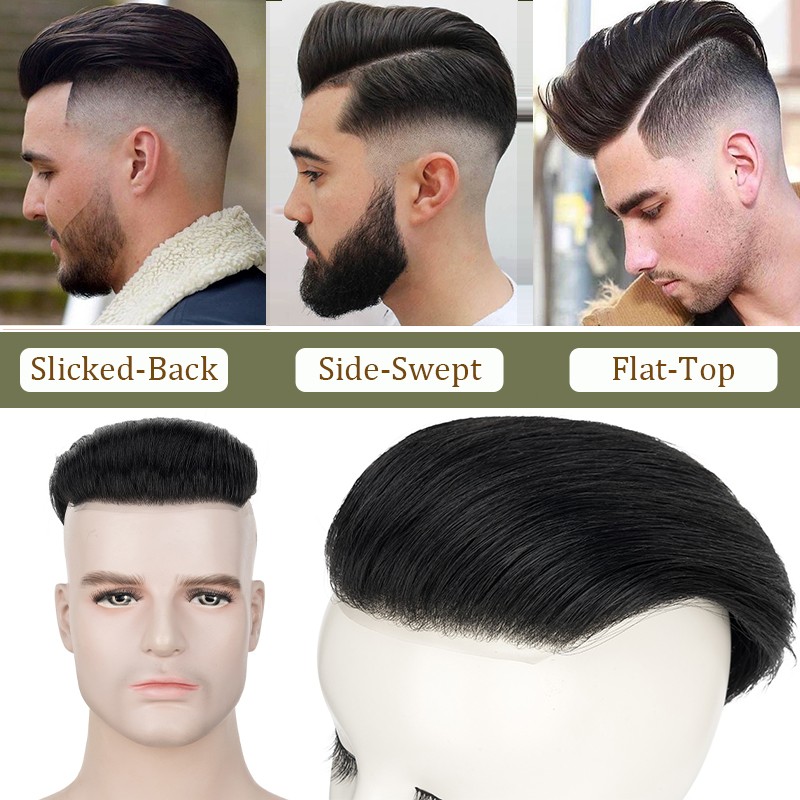 Mens Hair Replacement Ultra Thin Skin Toupee All Colors Hairpiece PU System Wigs