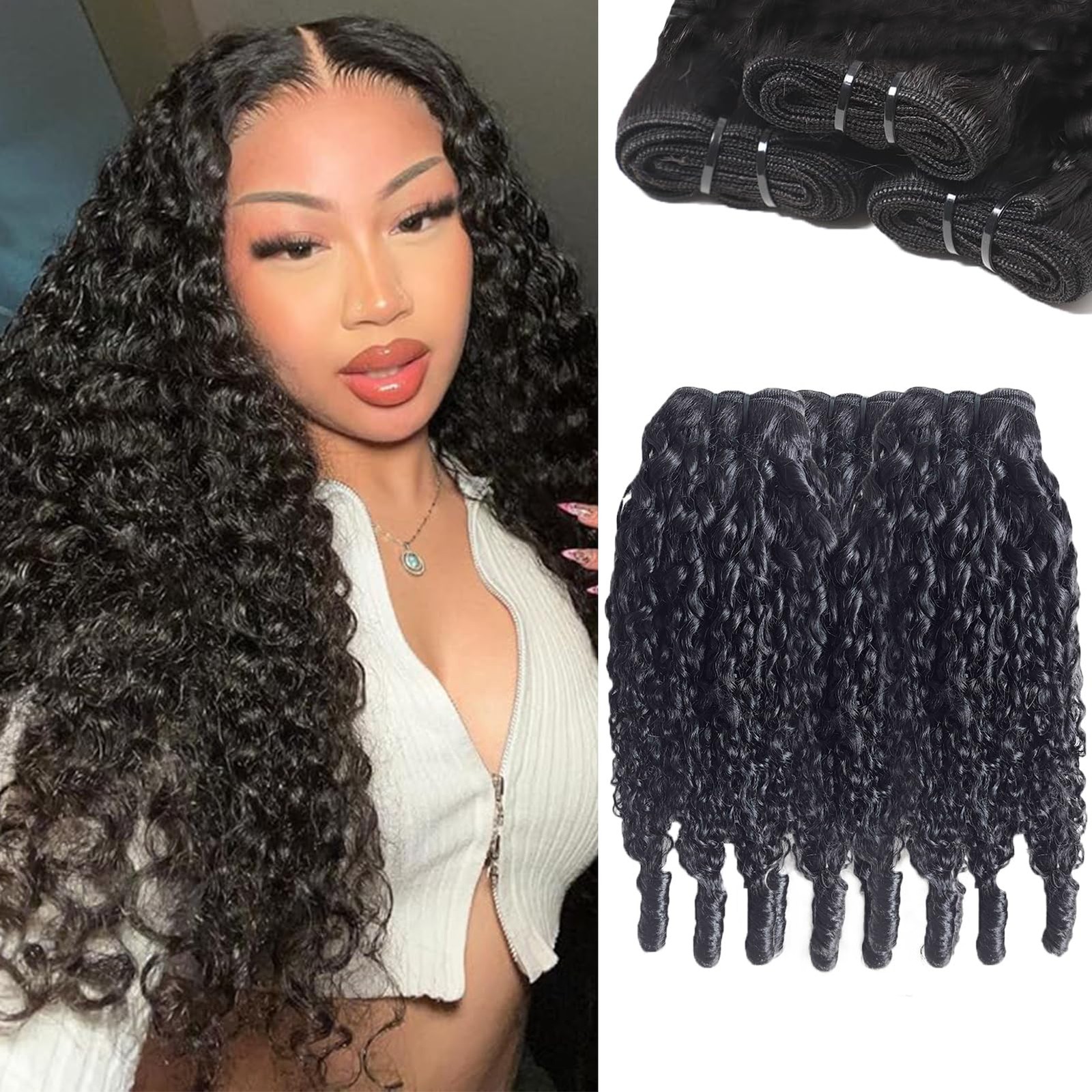 Quitoric 12A Burmese Curly Bundles Human Hair 14 16 18 Inch 100 Unprocessed