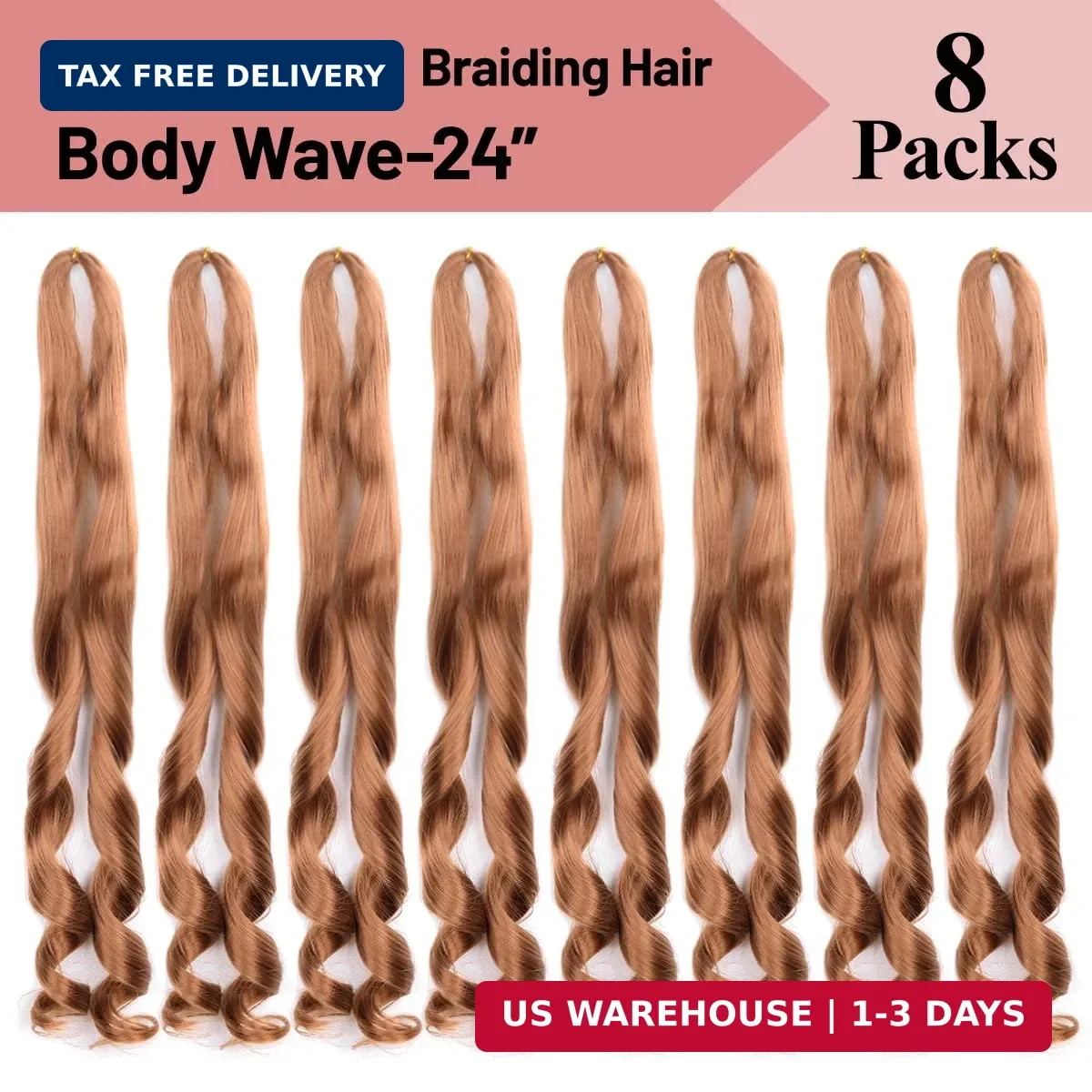 French Curl Braiding Hair 8packs Loose Wavy 30# Pre Stretched Synthetic Spiral C