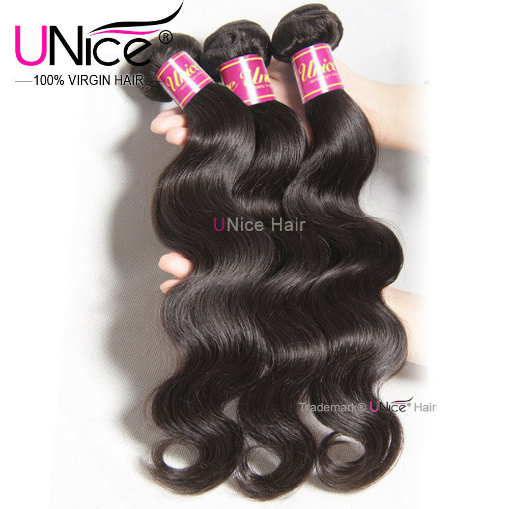 UNice Hair Malaysian Body Wave 3 Bundles Human Hair Extensions Virgin Hair Weave