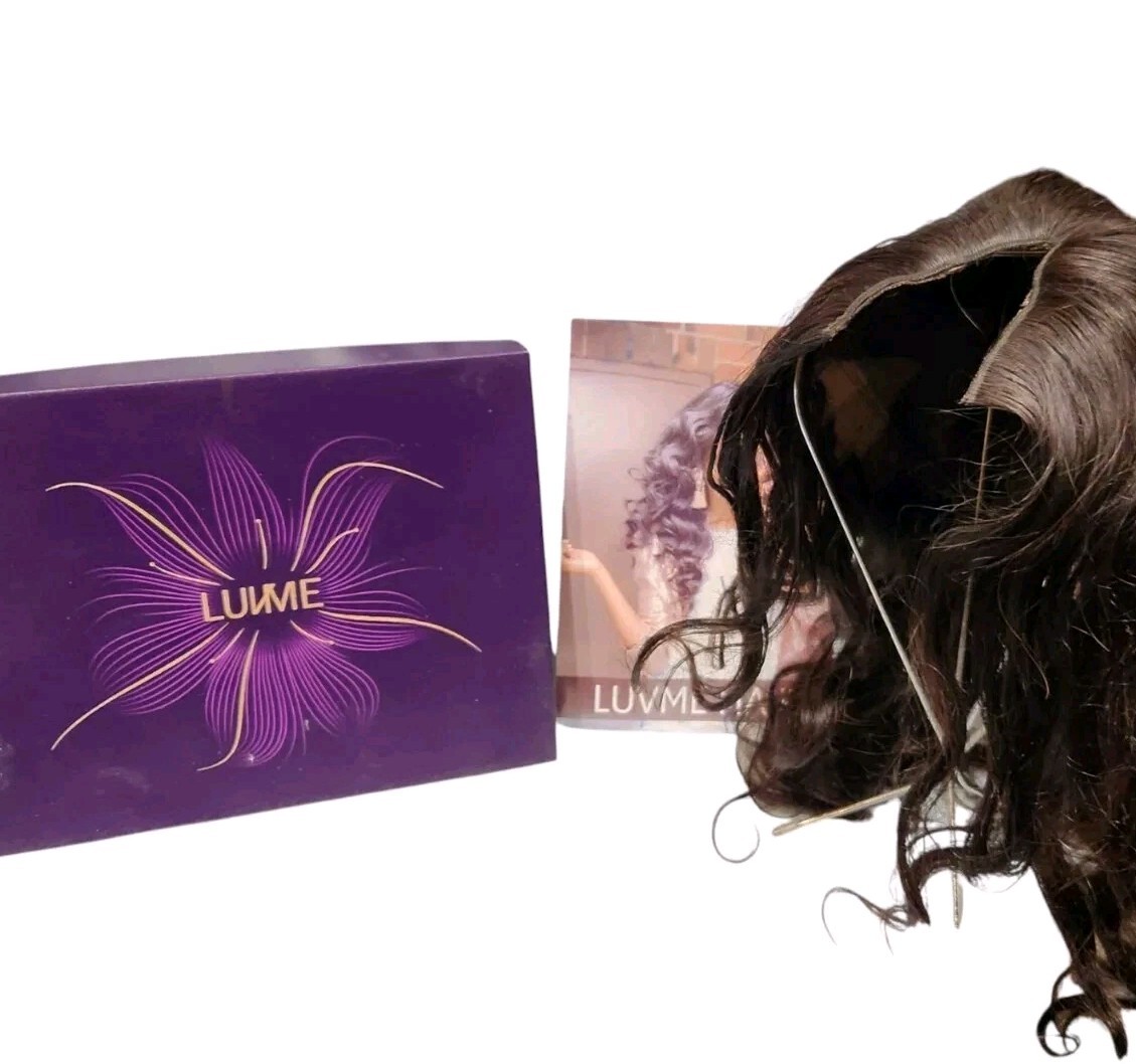 LUVME 100% Human Hair Protective V-Part Glueless Long Wig Long, Dark Brown NEW