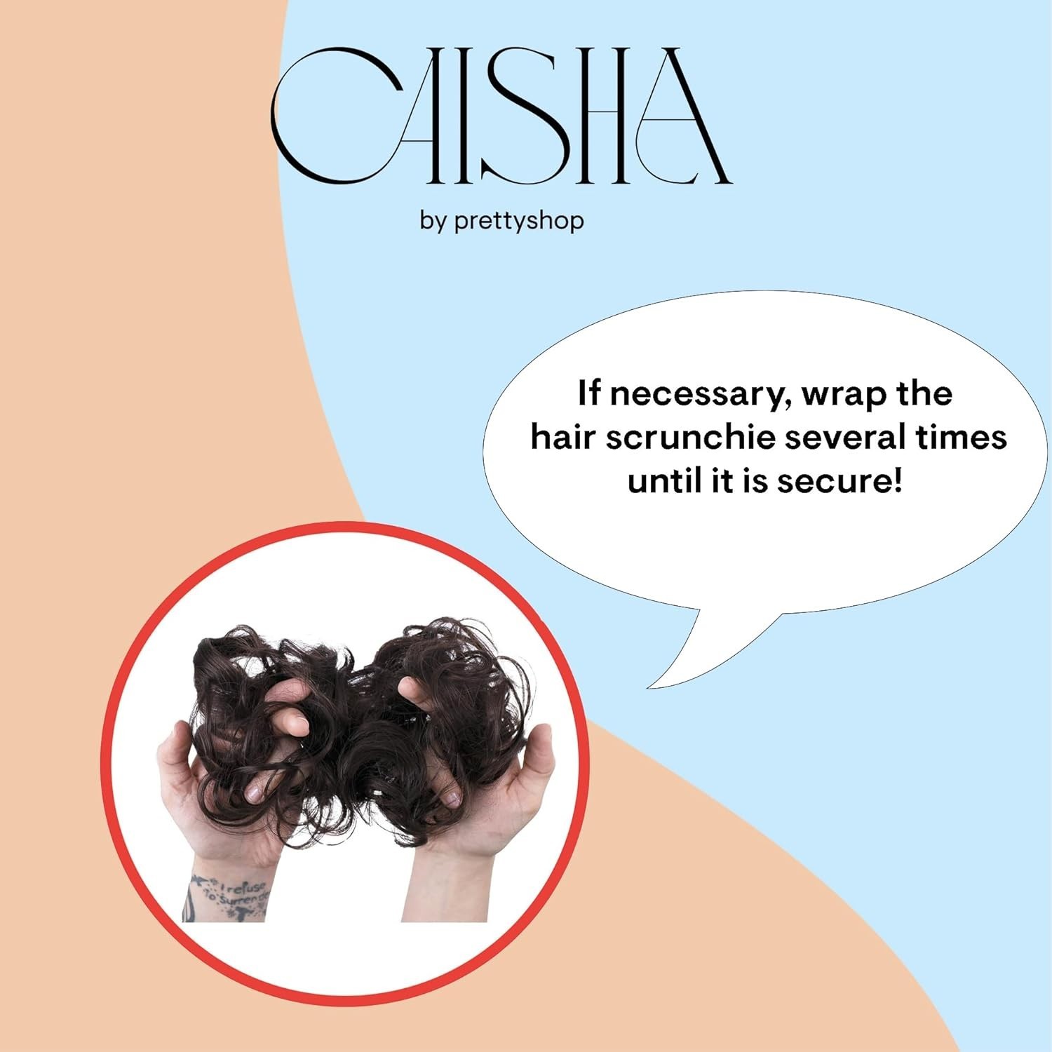CAISHA Big Hairpiece Scrunchy Updo Bridal Hairstyle curly Messy Bun Gray Mix …