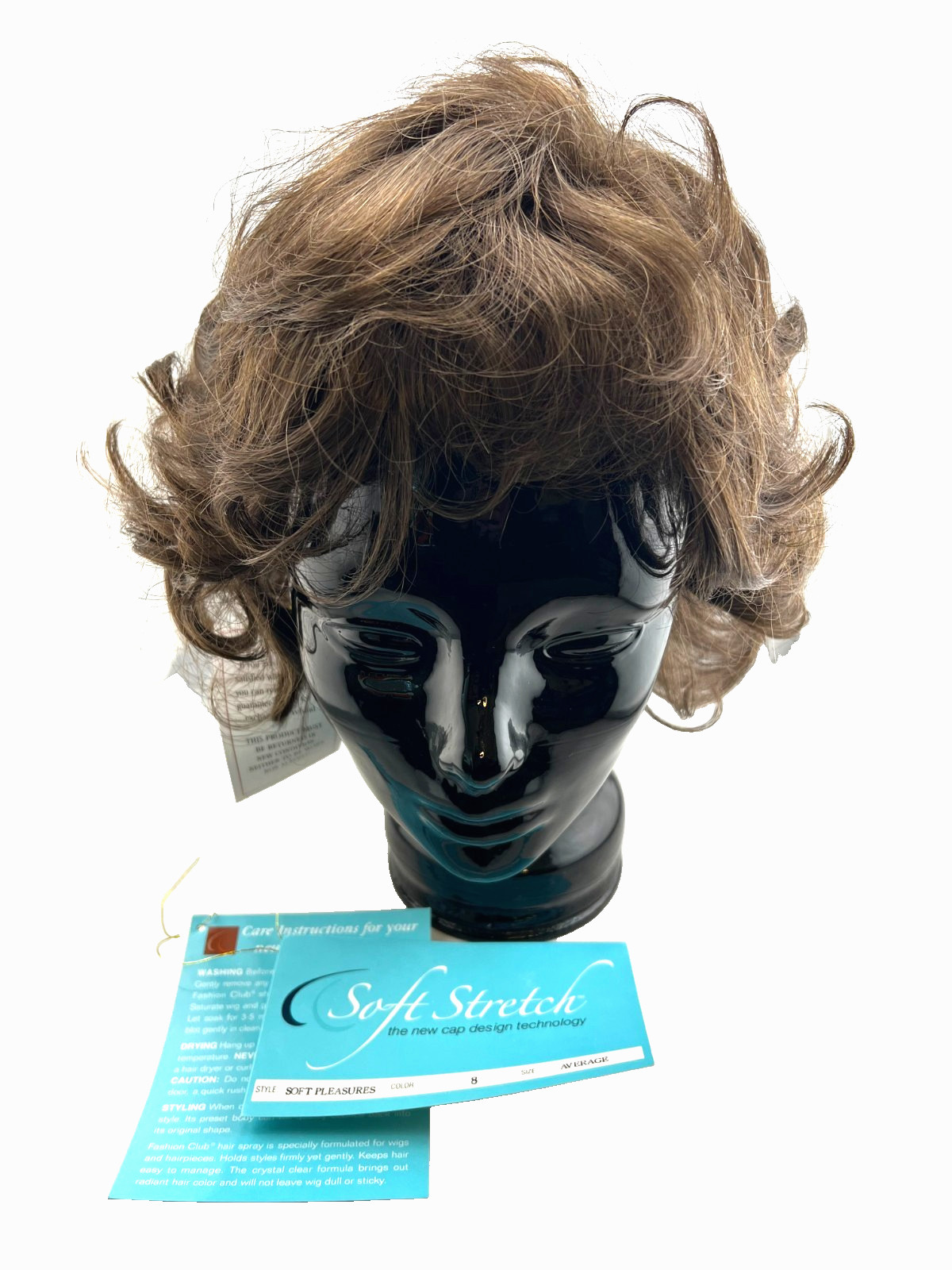 NIB Soft Stretch TWC Wig Soft Pleasures Sz Average Color 8 Brown Brunette Curl