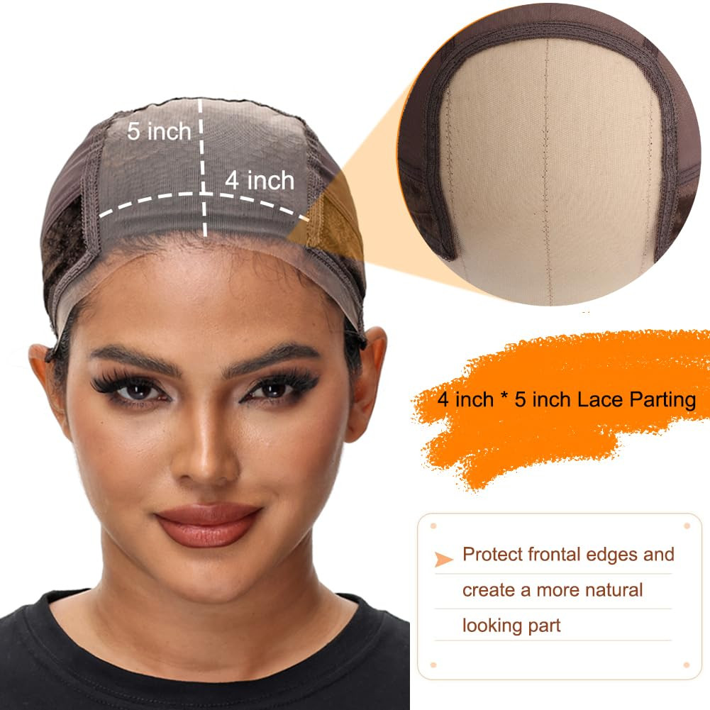 PORSMEER Wig Cap with Grip Band for Keeping Wigs in Place, More Full Cap 4X5 Inc