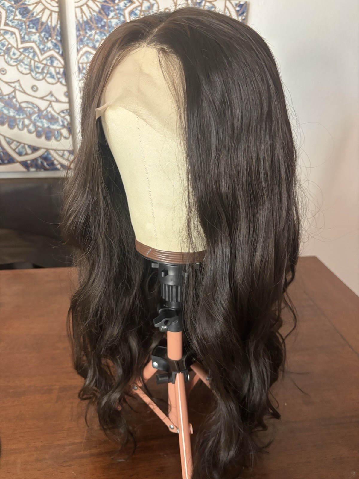 Lace Front T Part Synthetic Beautiful Brunette 26-28in Curly Wig