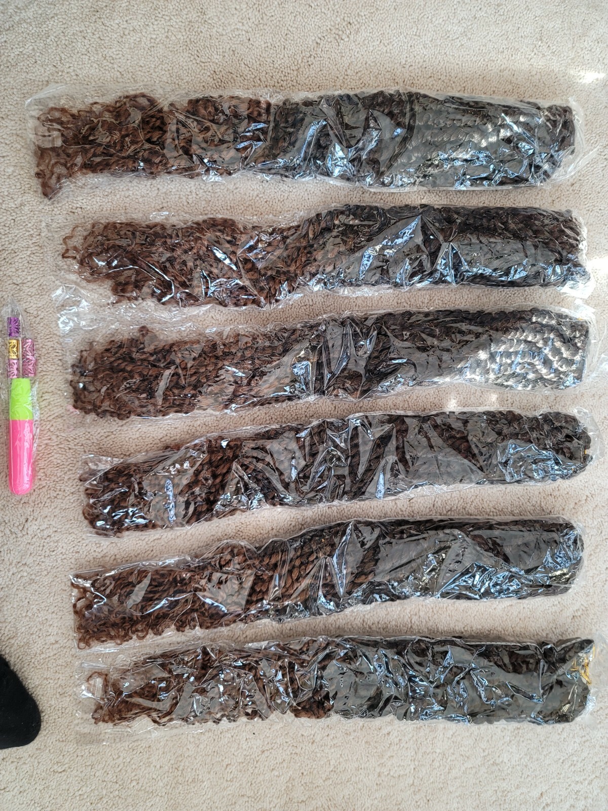 LOT 6 18″ Passion Twist Hair Water Wave Crochet Braids 18″ LOT Braids NEW