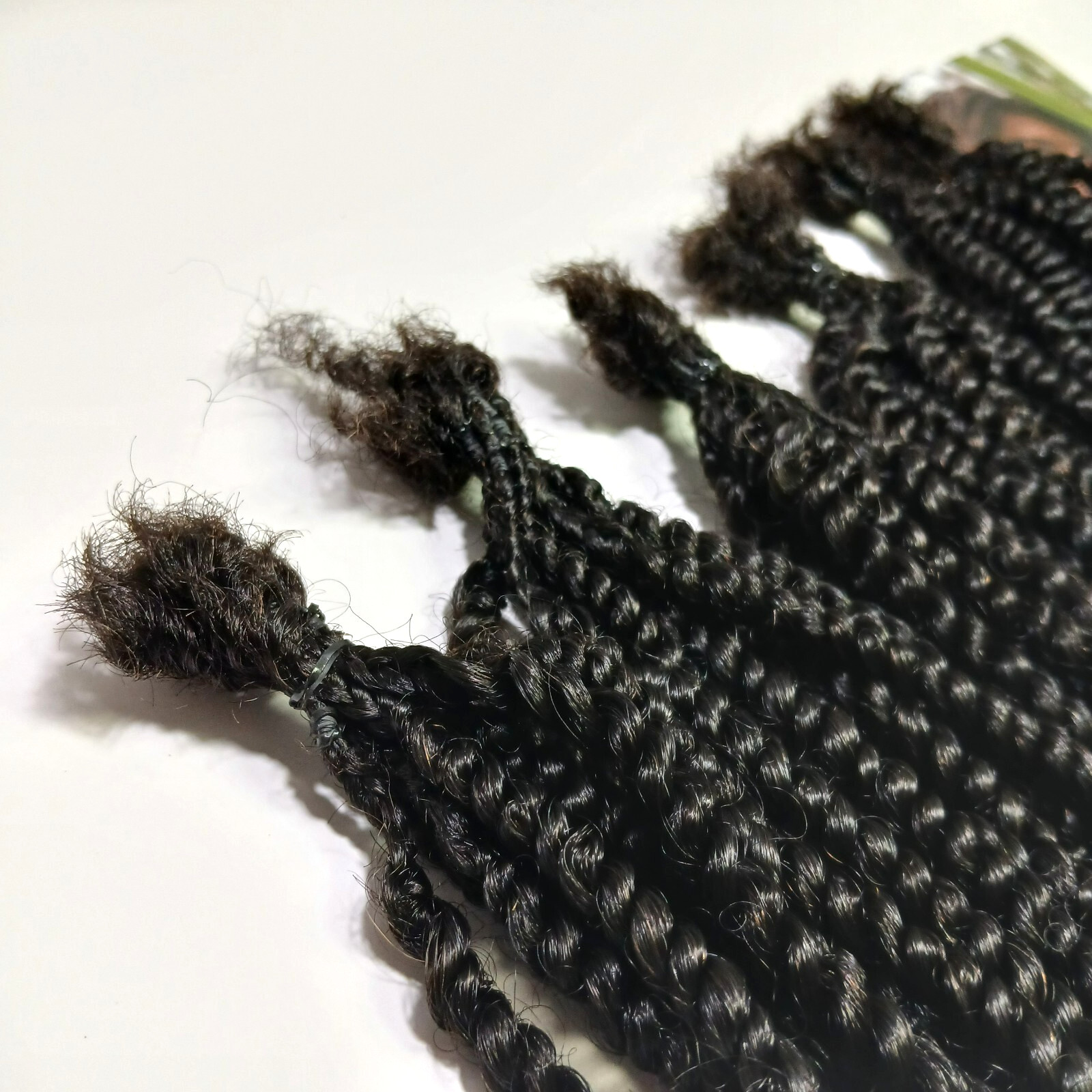 100% Human Hair Microlocs Twist 60 Strands Curly Ends Extensions Dreadlocks 8in