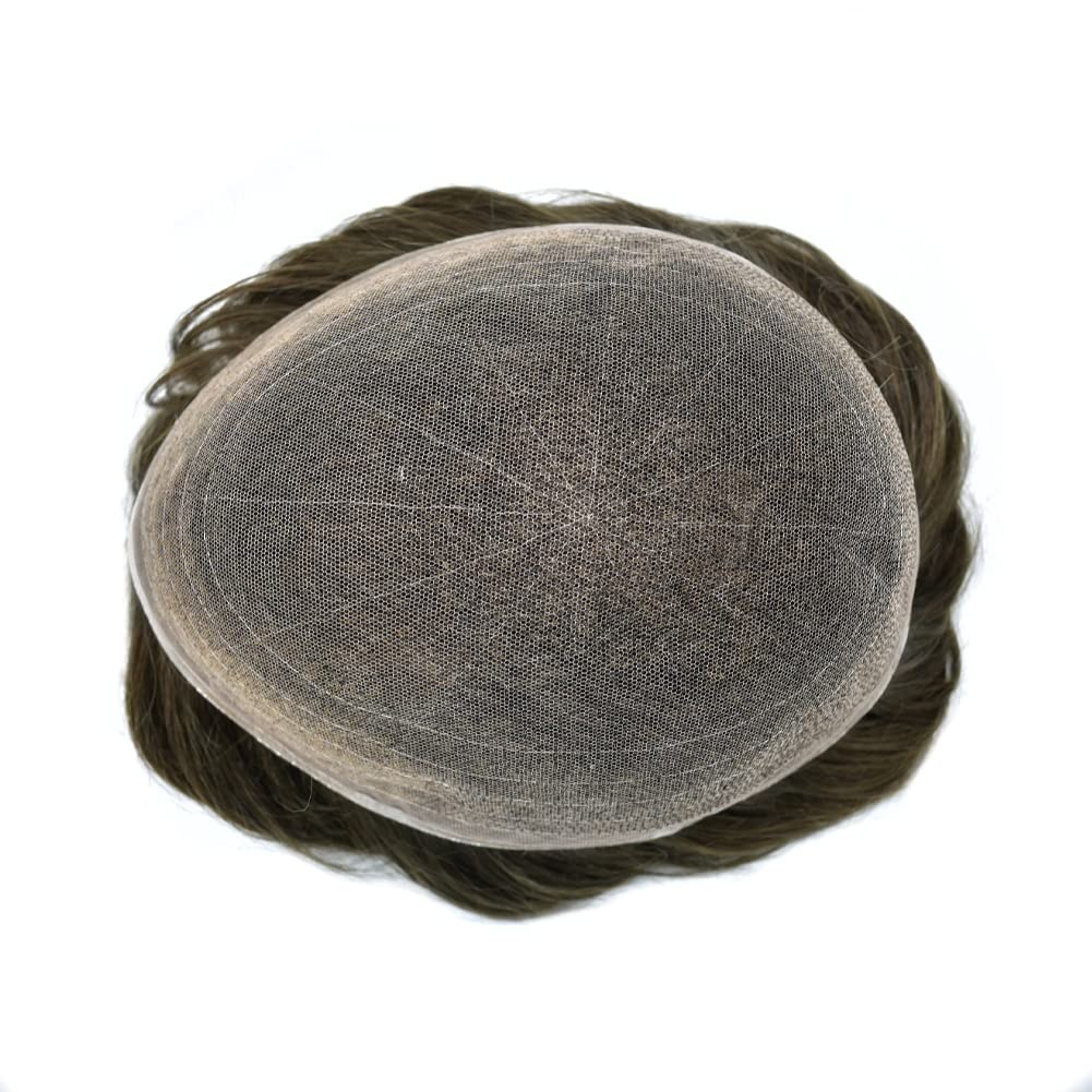 Full French Lace Toupee Hair Replacement System Hairpiece Natural Hairline