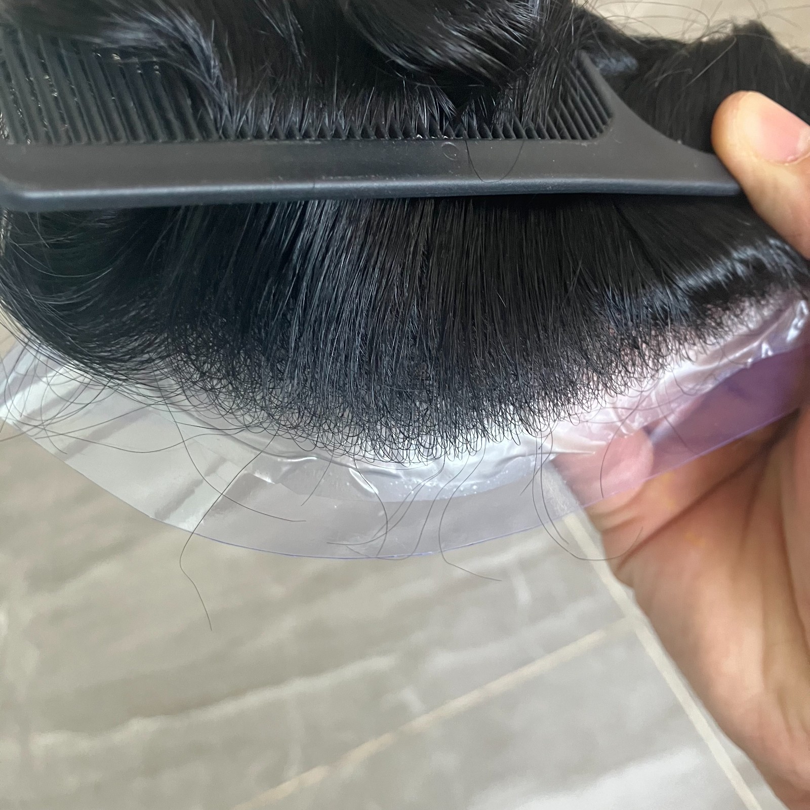 Ultra thin skin Toupee Men Hair Replacement pieces with Natural Hairline Units