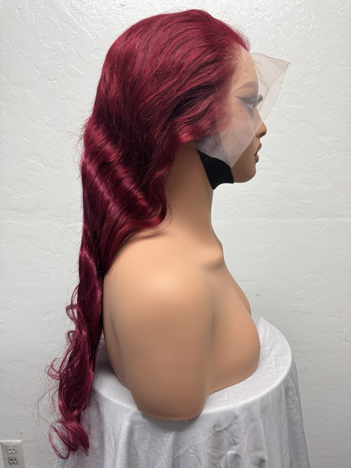 Red Human Hair 13×6 Lace Front Wig 28in Body Wave Wavy Colored Women