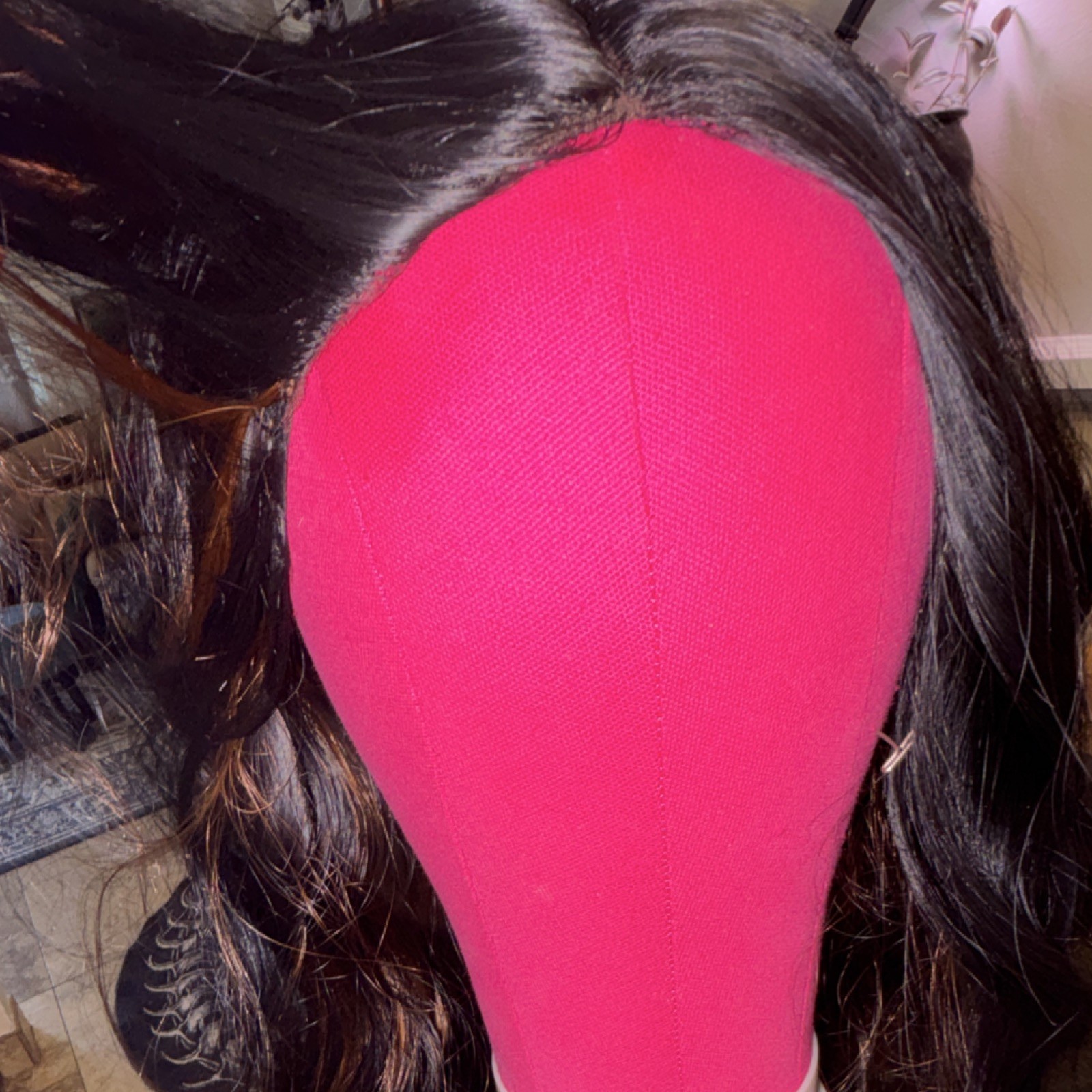 Aisi Black/Brown Highlight Wavy Lace Middle Part Synthetic Wig for Cosplay