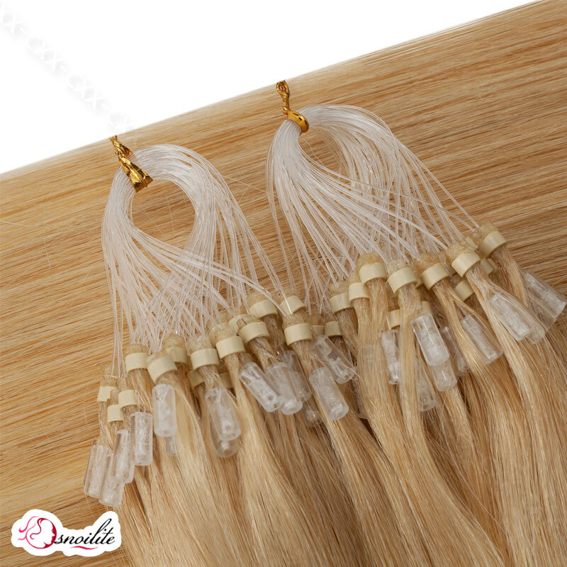 200PCS Thick Micro Ring Loop Tip 100% Remy Human Hair Extensions Micro Bead Link