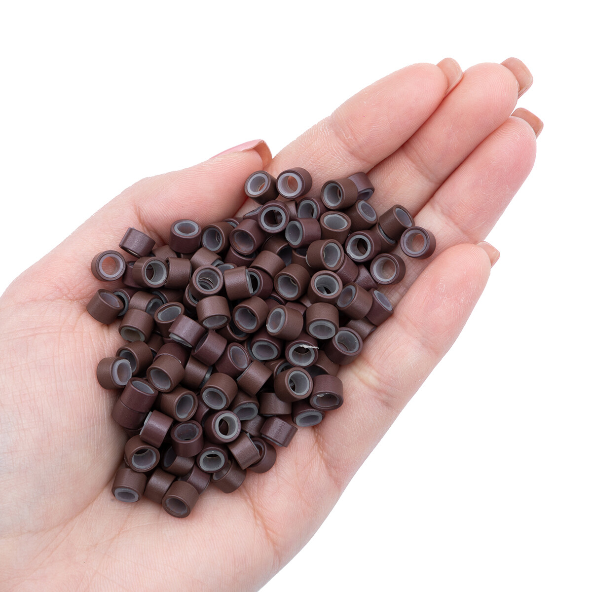 Silicone Lined Micro Nano Ring Beads FOR I Tip Human Hair Extensions 5-6mm Packs