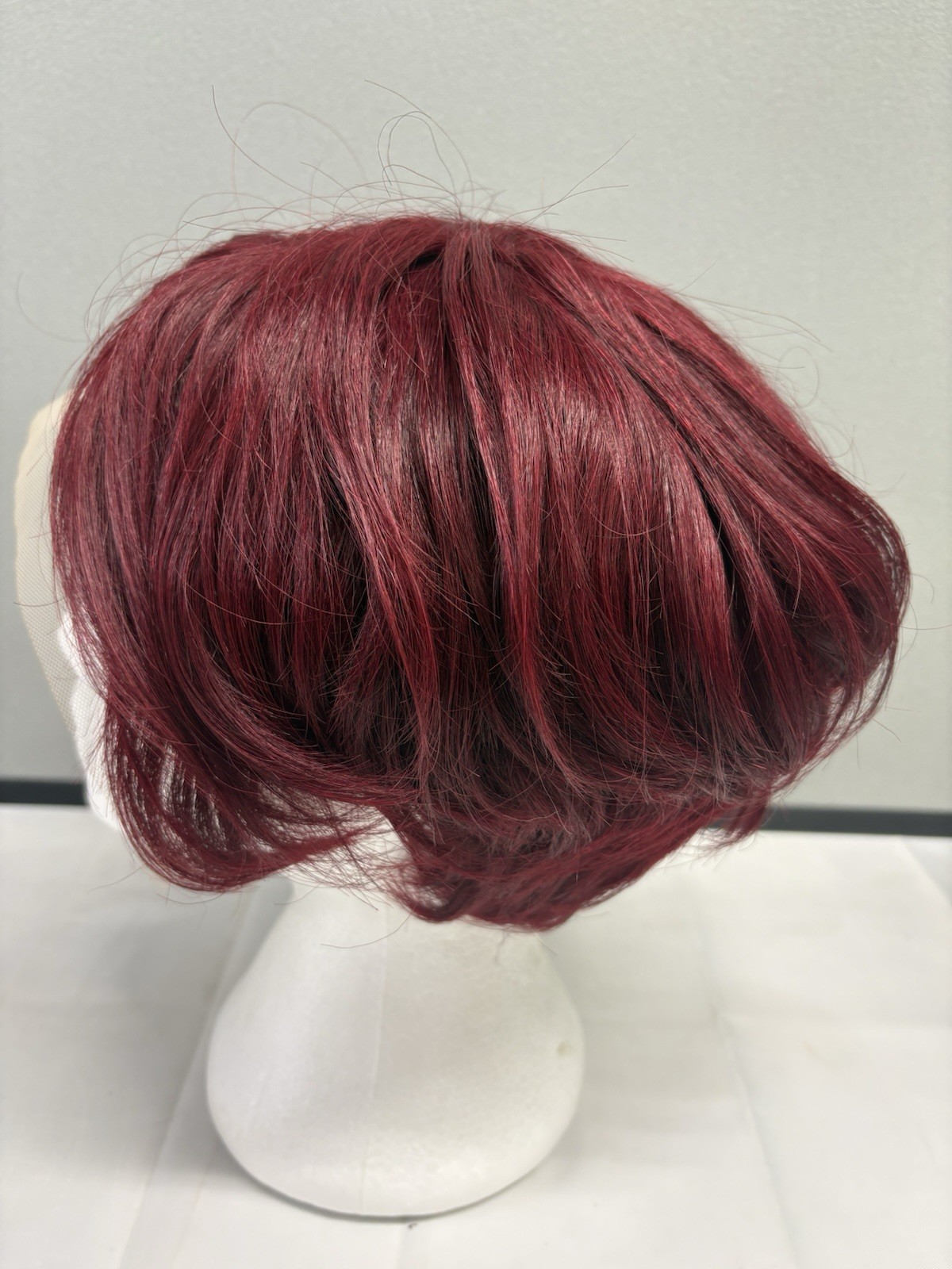 GLUELESS Lace Front Wig Short Burgundy Red 99J Pixie Bob Solid Comfort Cap