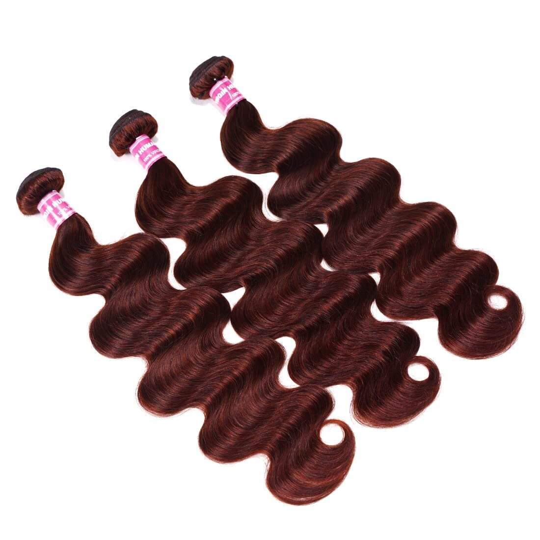 Brazilian Reddish Brown Body Wave Bundles Human Hair Weave Cooper Red Extensions