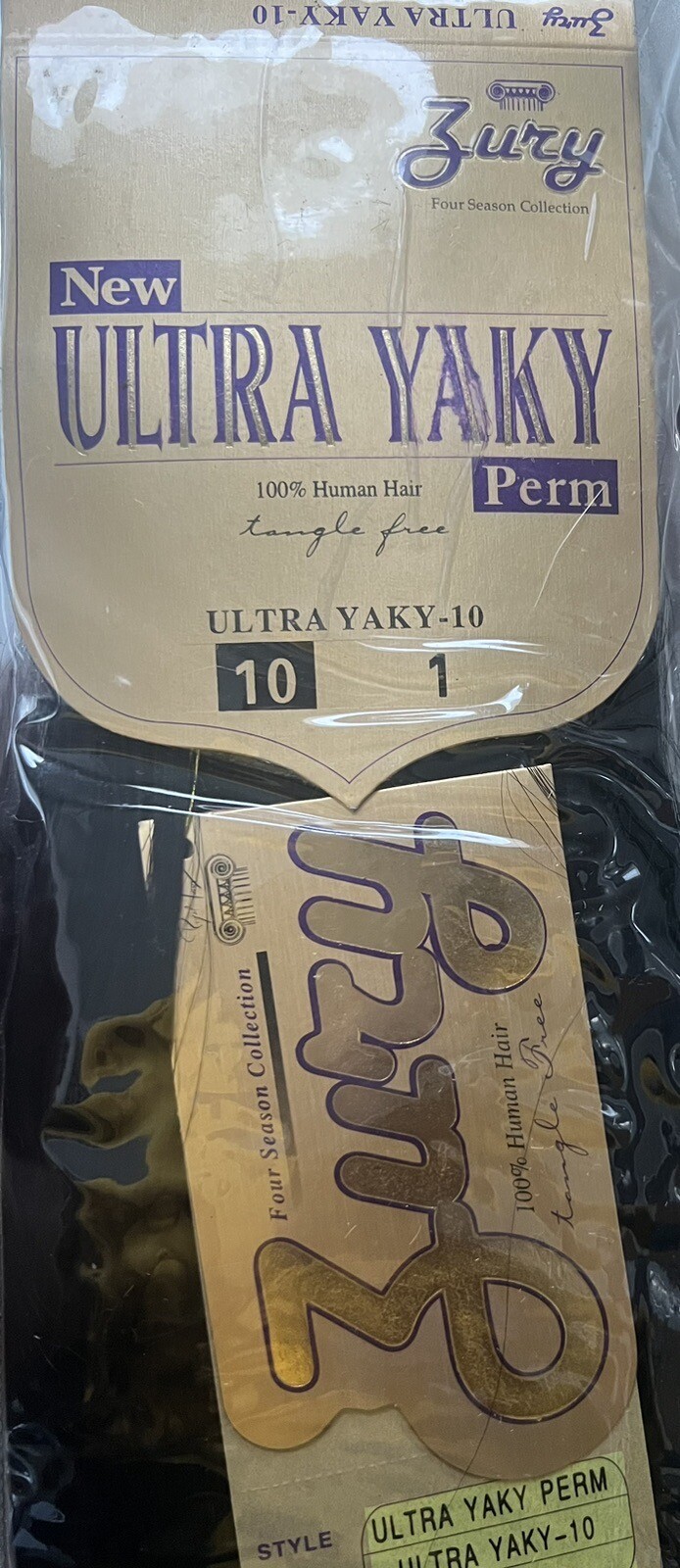 Zury Ultra Yaki 100% Human Hair Tangle Free Perm Color #1 10” New In Pack