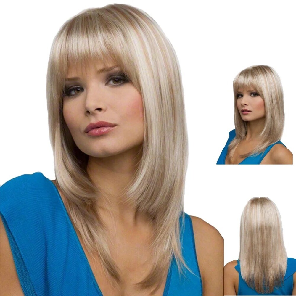 Women Long Curly Brown Natural Wig Glueless Wig Heat Synthesis Adult Female Wig