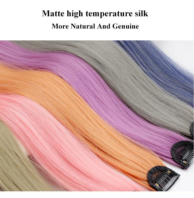 1/10PCS Hair Extensions Clips Party Highlights Curly Hairs Wavy Hairpiece Clip