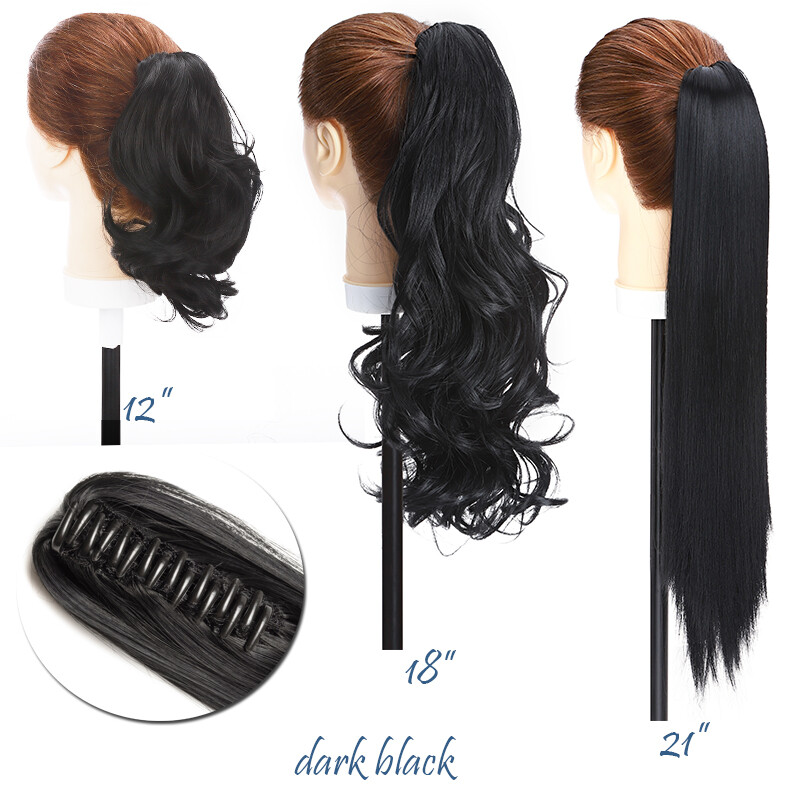 Highlight Long Real Claw Ponytail Clip In Hair Extensions Pony Tail As Human US