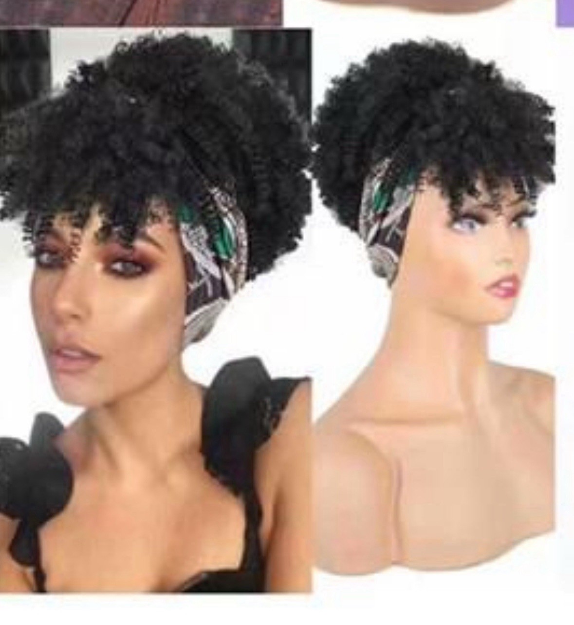 Onetide Human Hair Curly Lace Front Wig, 36in, Multi-Color for Women