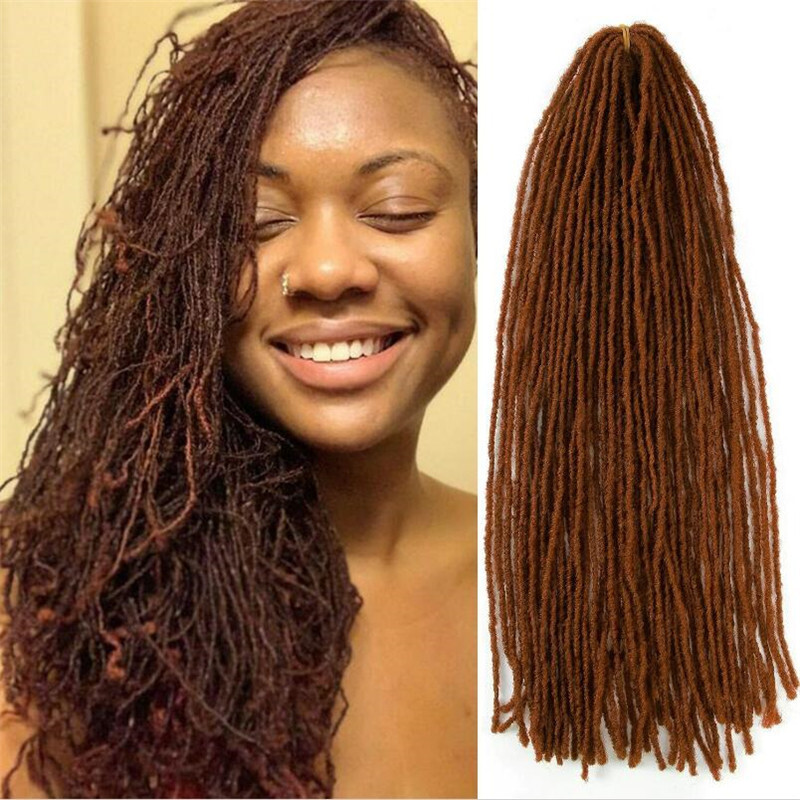 18″ Thin Faux Locs Micro Dreads Sister Locks Crochet Braids DE Hair Extension