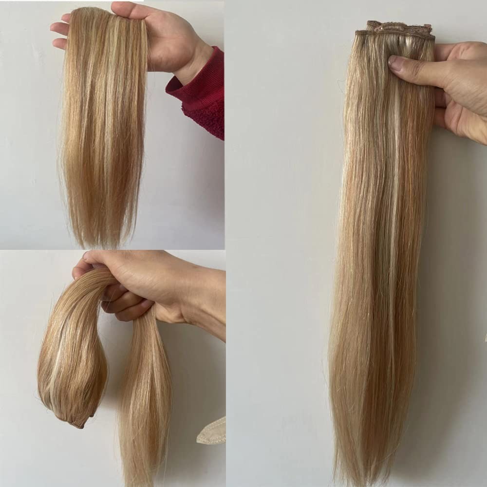 Sunfa Halo Extensions Real Human Hair Balayage Ombre Golden Brown To Light