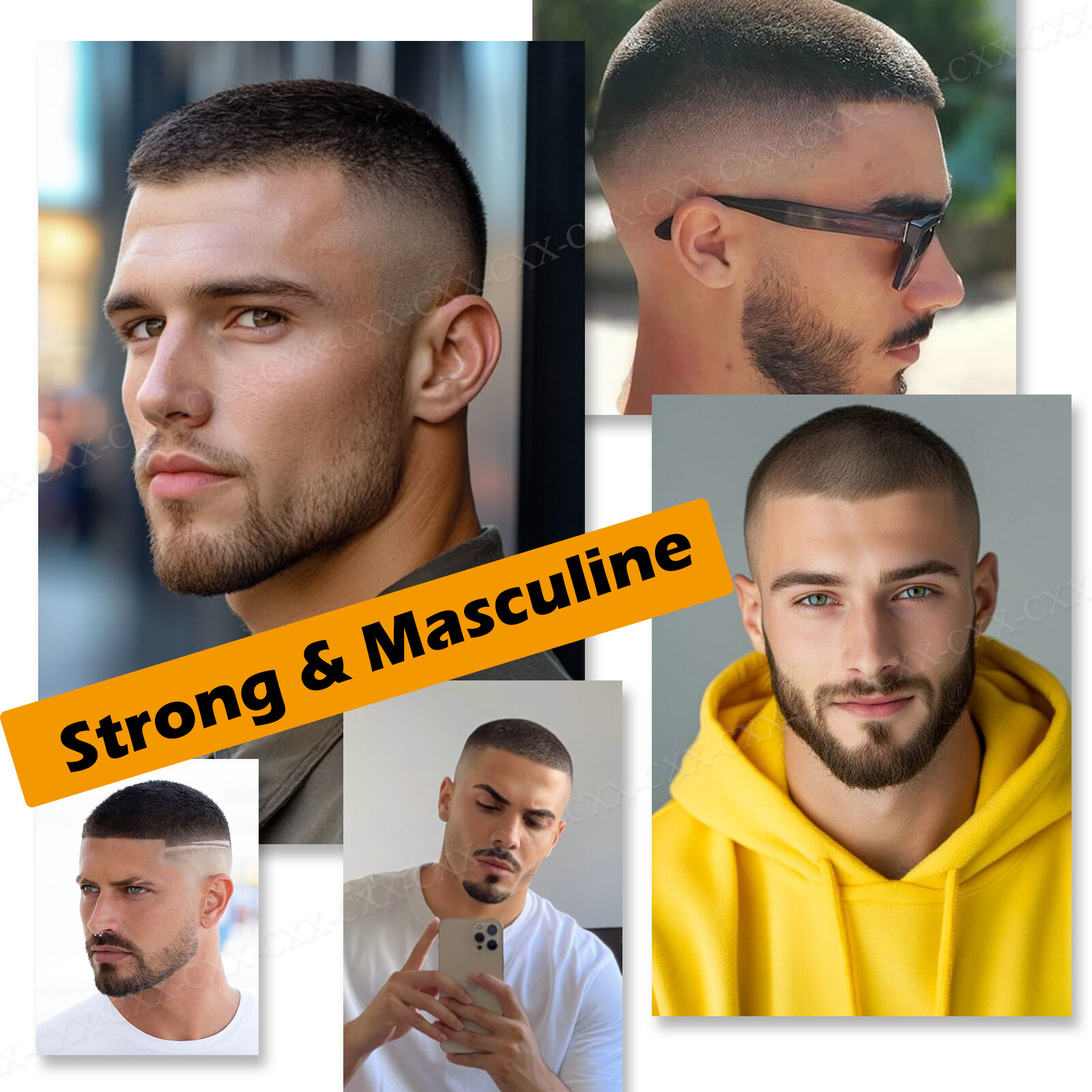 Mens Toupee Hairpiece 100% Human Hair System Replacement Skin PU Short Buzz Cut