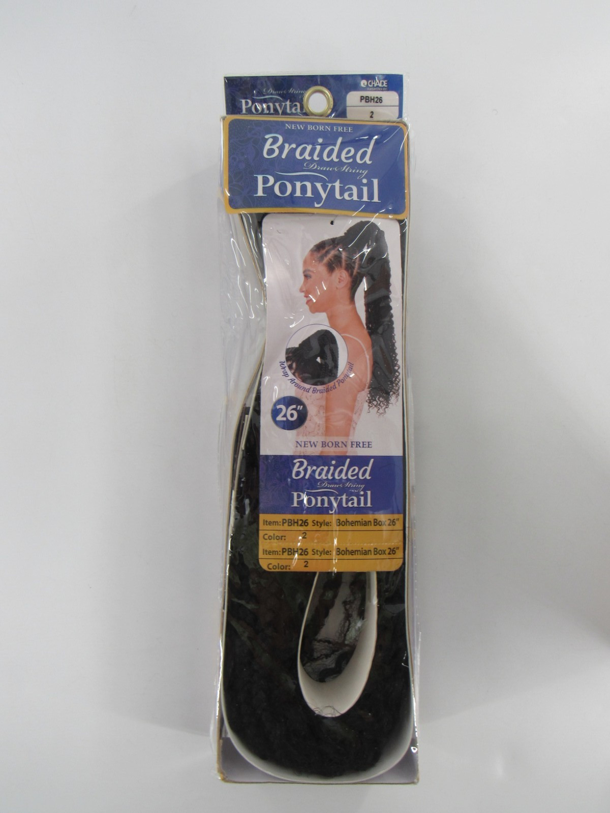 New Born Free Braided Drawstring Ponytail Bohemian Box 26″ Color # 2: Brand New