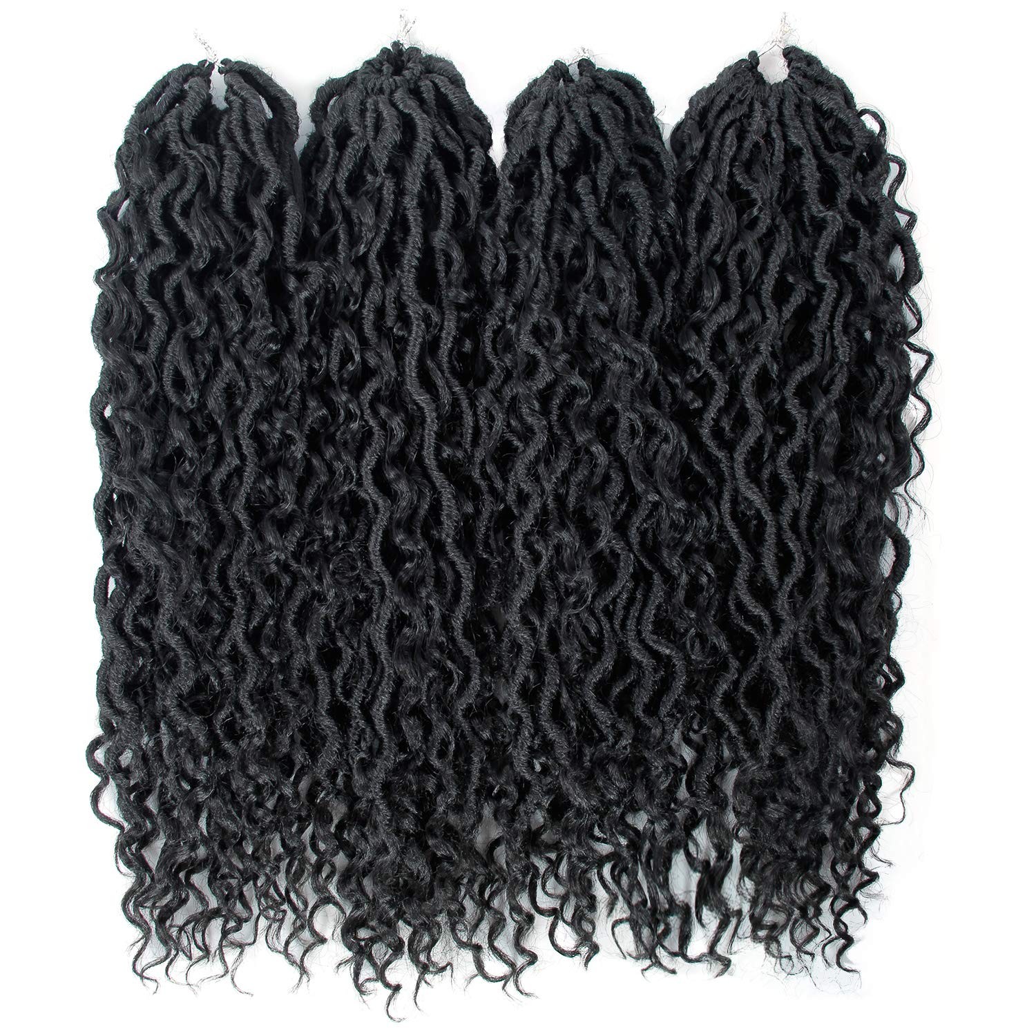 Goddess Locs Crochet Hair 18Inch Boho Faux Locs With Curly Ends River Hippie Loc