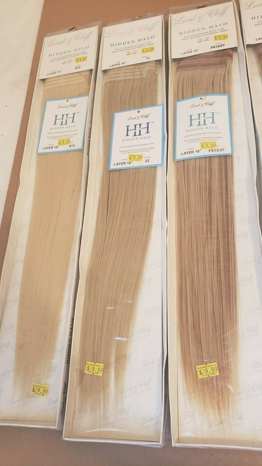 $79 Lord & Cliff Hidden Halo Flip In Hair Extension Synthetic 18in pick color