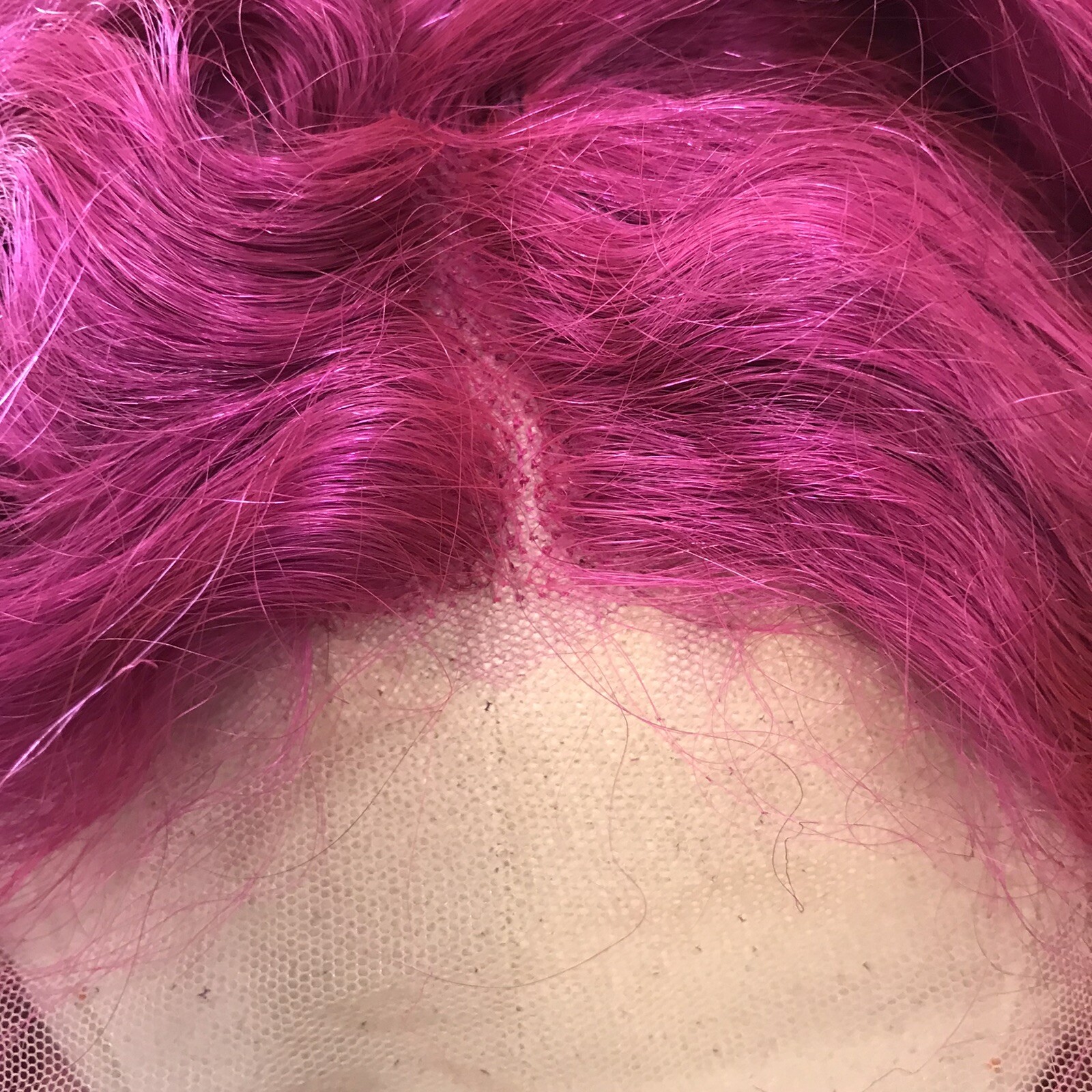 22inch Curly Pink 13x4x1 T Lace Front Pure Human Hair Wig 180% Density