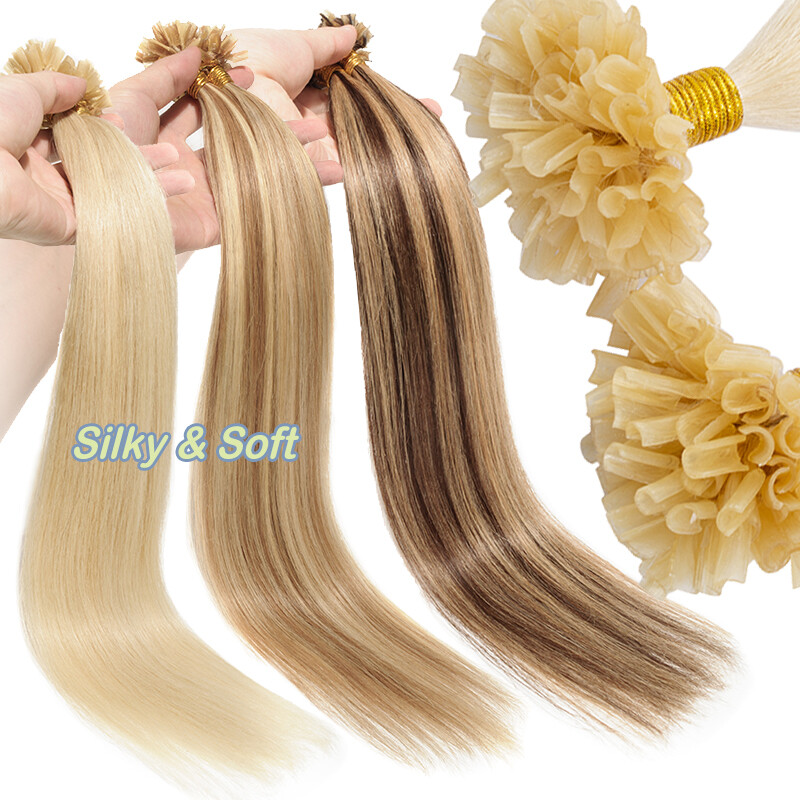 Flat K Tip Nail U Tip Hair Extensions 200S THICK 1G/S Russian Remy Human Hair