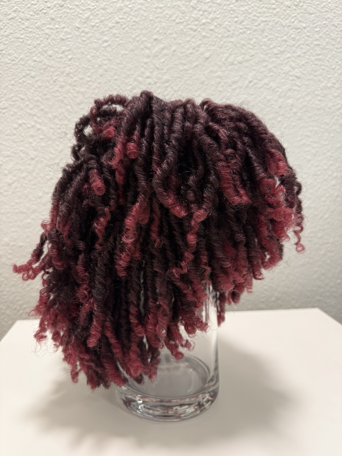 Burgundy Spiral Curl Wig Short Afro Twist Style – Synthetic Costume Cosplay Hair