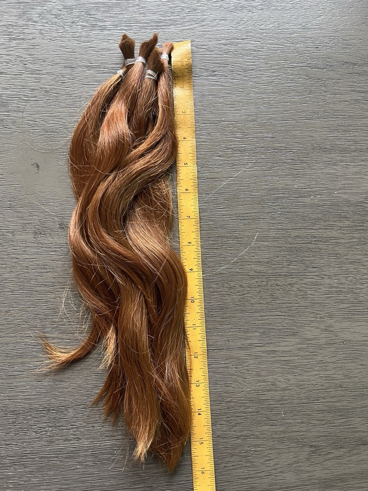 Real Human Hair Virgin Red Auburn Natural Healthy No Heat Or Dye 14-16 Inches