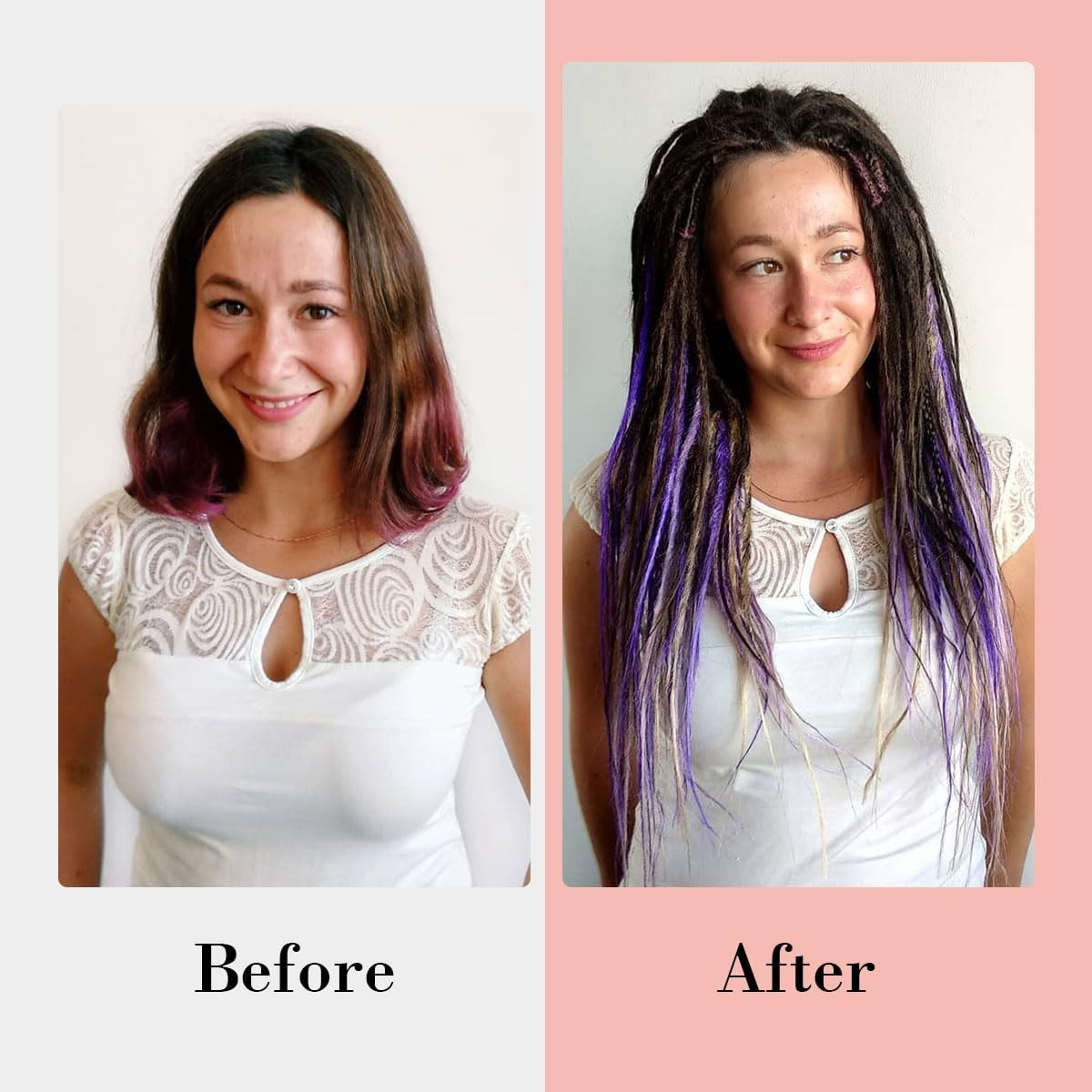 24 inch 30 pcs Dreadlock Extensions, Single Ended Thin 0.6cm Brownish Blonde …