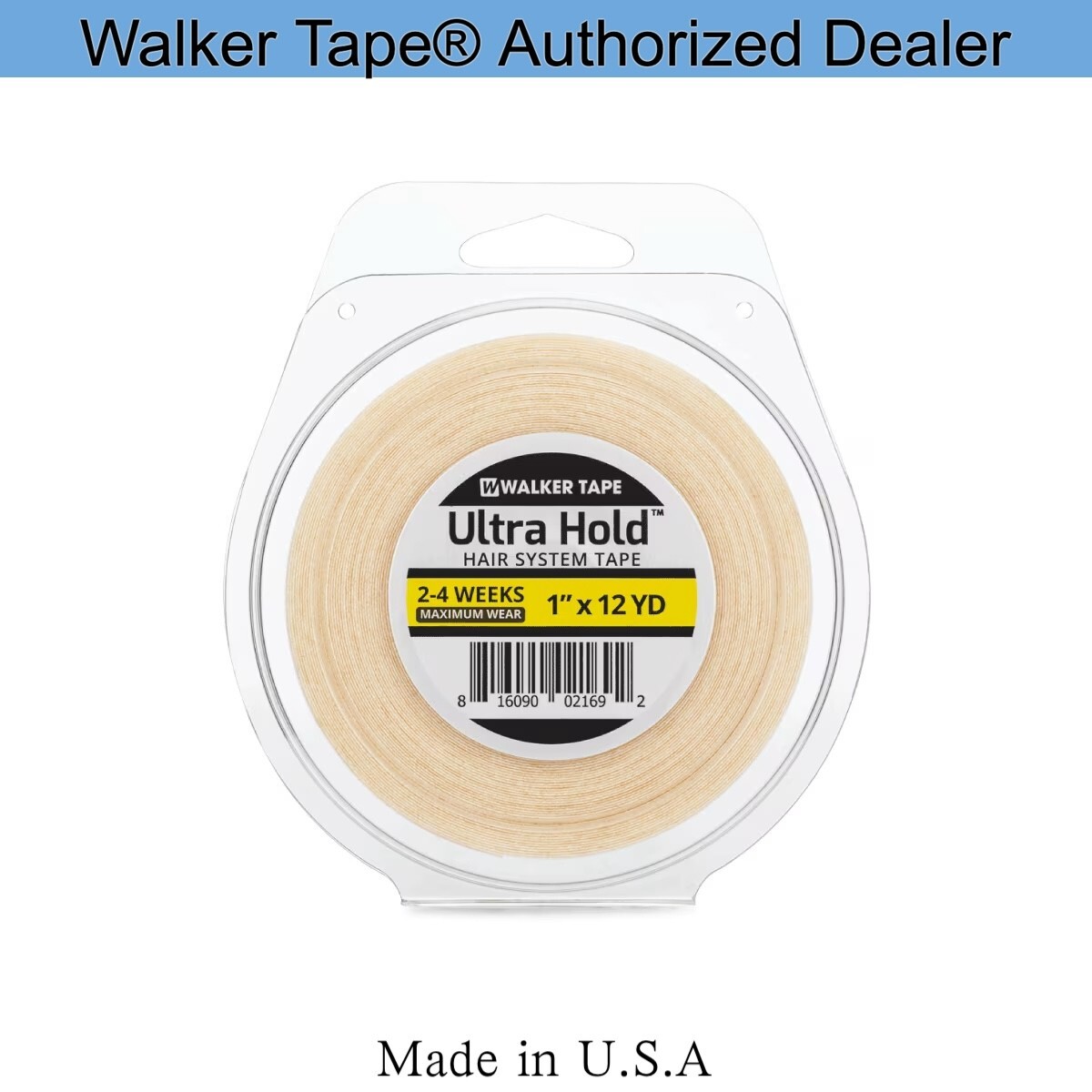 Walker 1″x 12yards Ultra Hold Roll Tape, Double Sided Adhesive, Toupee Tape