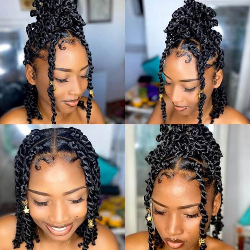 Passion Twist Hair Water Wave Crochet Braids for Black Women 6 Packs 8 Inch S…