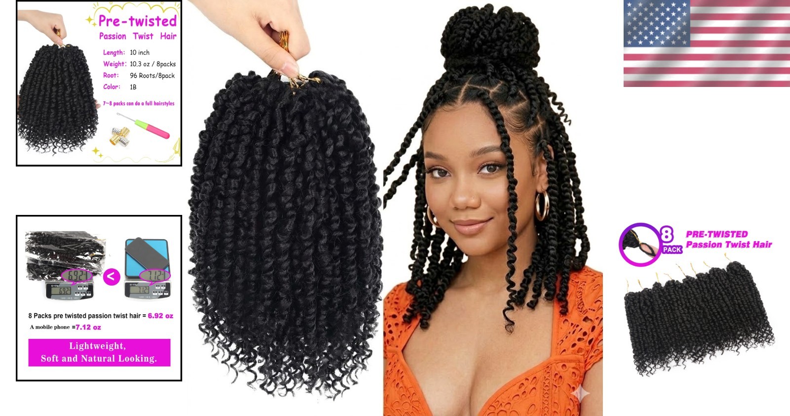 Pre-twisted Passion Twist Crochet Hair 10 Inch – Perfect for All Styling Needs
