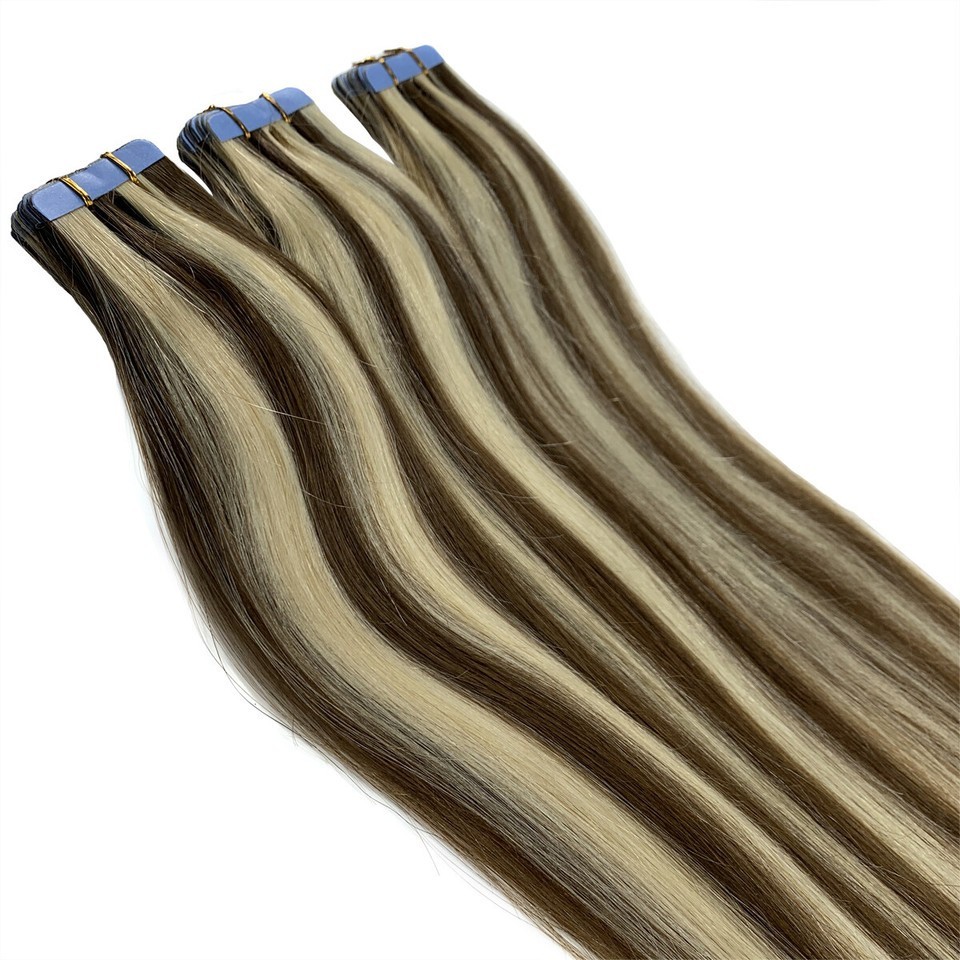 Invisible Tape In Hair Extensions 100% Real Human Hair Highlight Fashion Hair