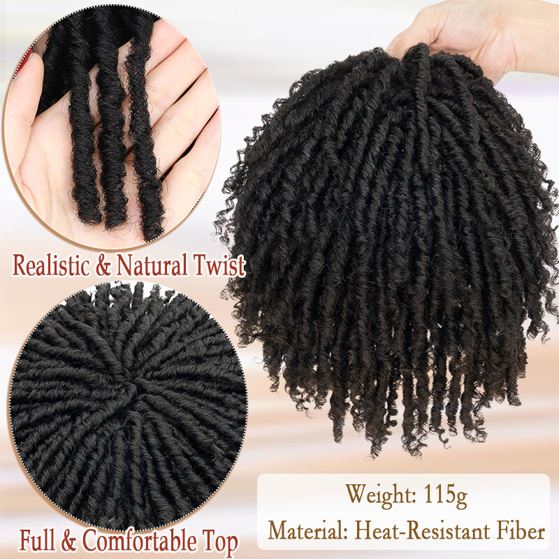 Dreadlock Curly Hair Toppers Short Wiglets Hairpieces Toupee for Black Women Men