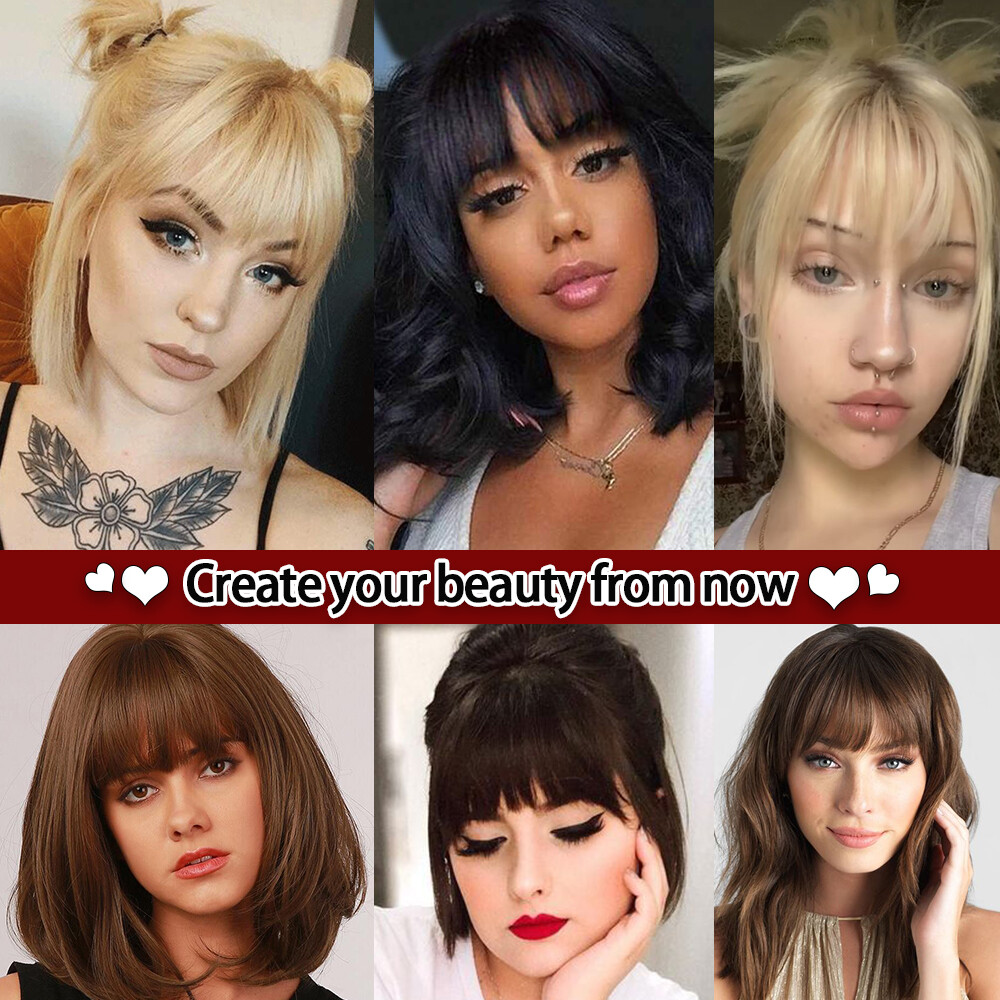 100% Remy Human Hair Bangs Extensions Clip In One Piece Front Fringe Hair Piece
