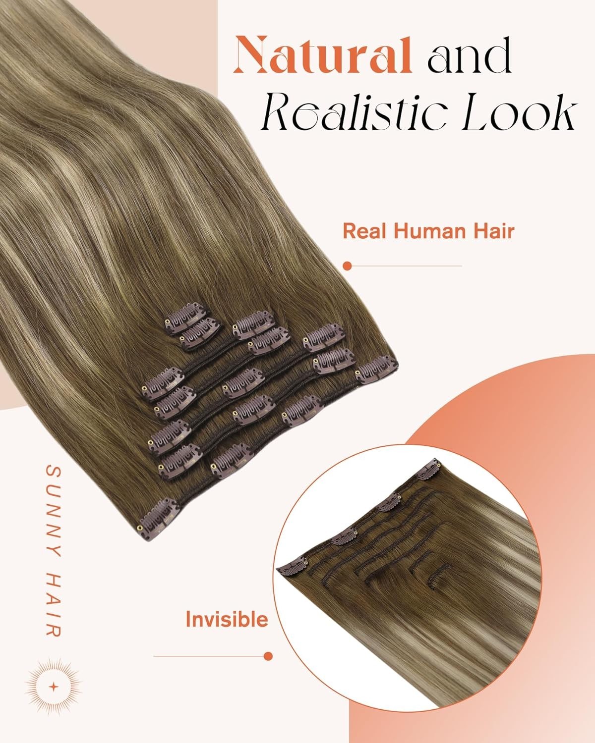 Sunny Hair CLIP-IN 12″ Auburn Brown Human Hair Extensions – CP 3-8-22