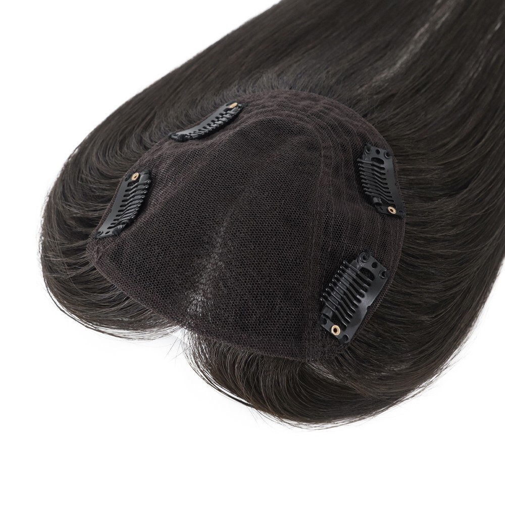 Topper for Women Durable Lace Toupee Human Hair Top Pieces TP79 #1B