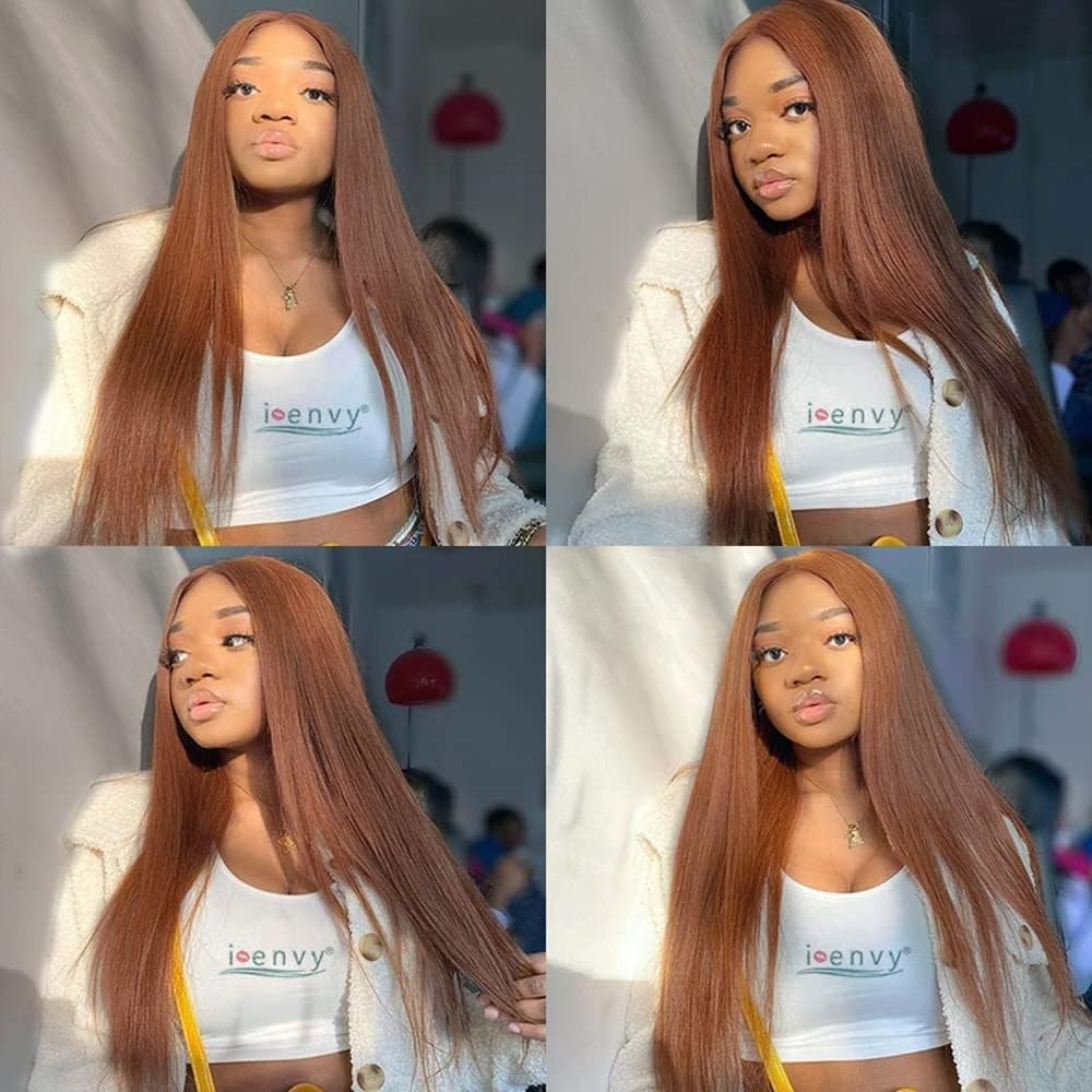 Xddnamei Brazilian Virgin Human Hair Bundles Color 30 Light Brown Straight Wave
