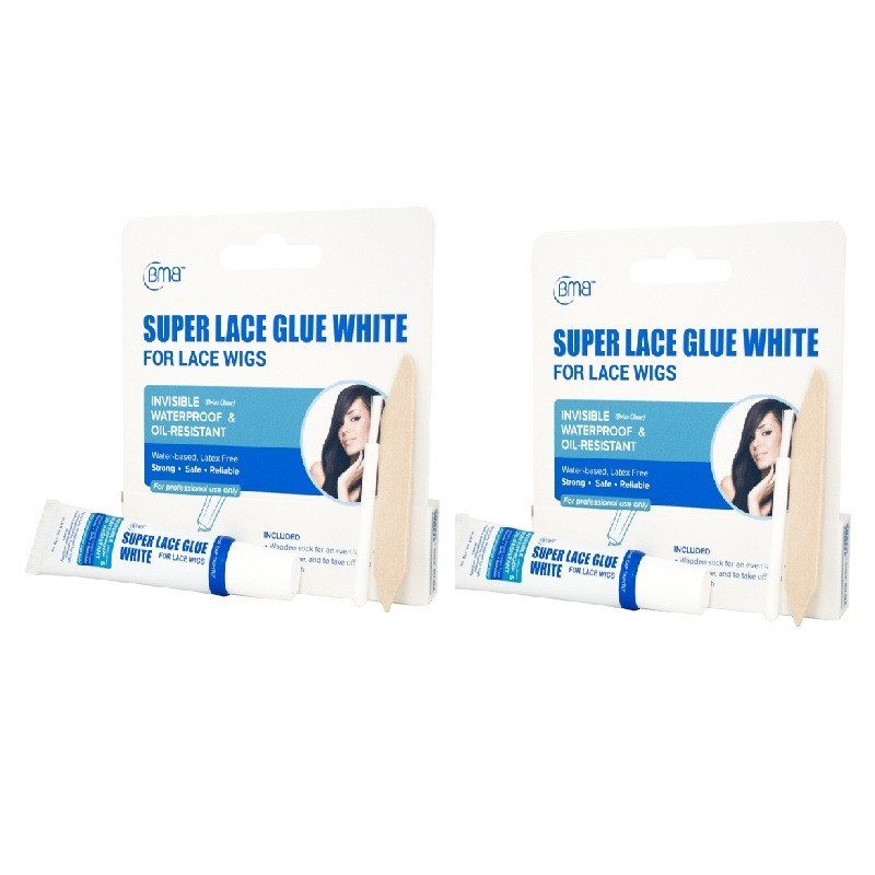 BMB SUPER LACE GLUE WHITE 0.4 OZ – 2 PACK COMBO TRAVEL SIZE