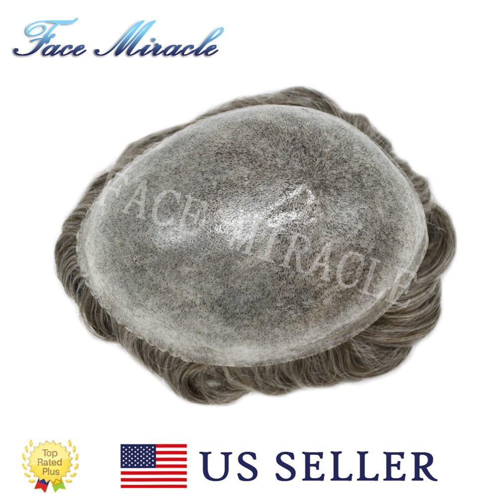 All Poly Mens Toupee Human Hair System 0.1MM Thin Skin Toupee for Men Hair Piece