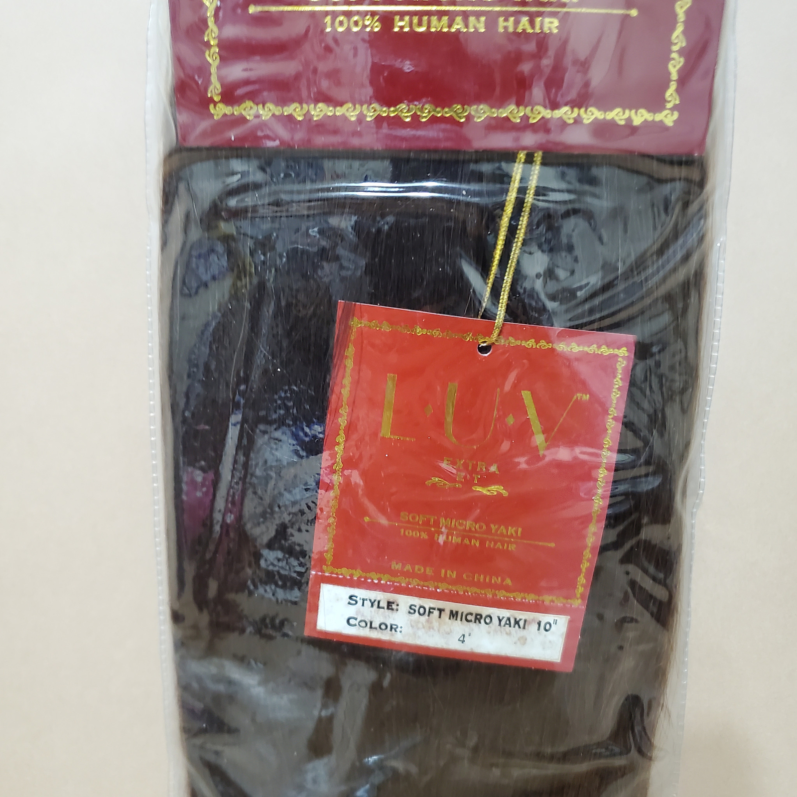 Eve Sew In Weave Soft Micro Yaki Straight 100% Human Hair Extensions Brown 4 10″