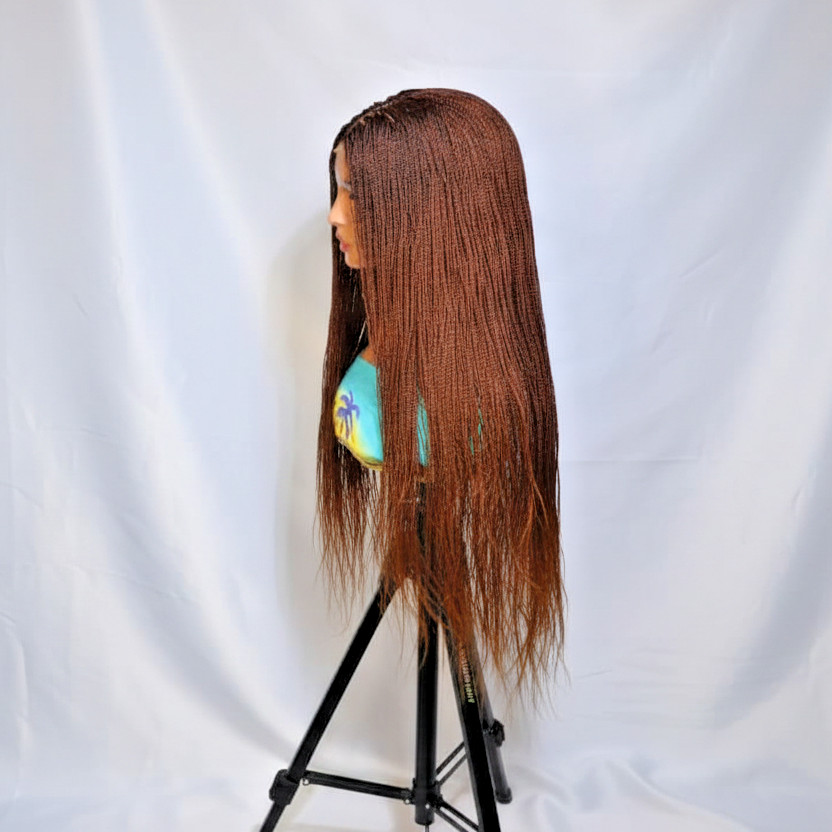 Micro Twist Braids. Frontal Lace Closure with Feather tips. Braided Wig