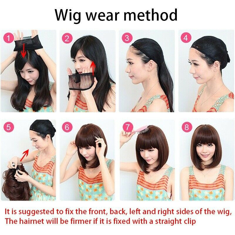 Long Natural Wavy Ombre Brown Blonde Wigs with Bangs for Women Daily Use Hair US