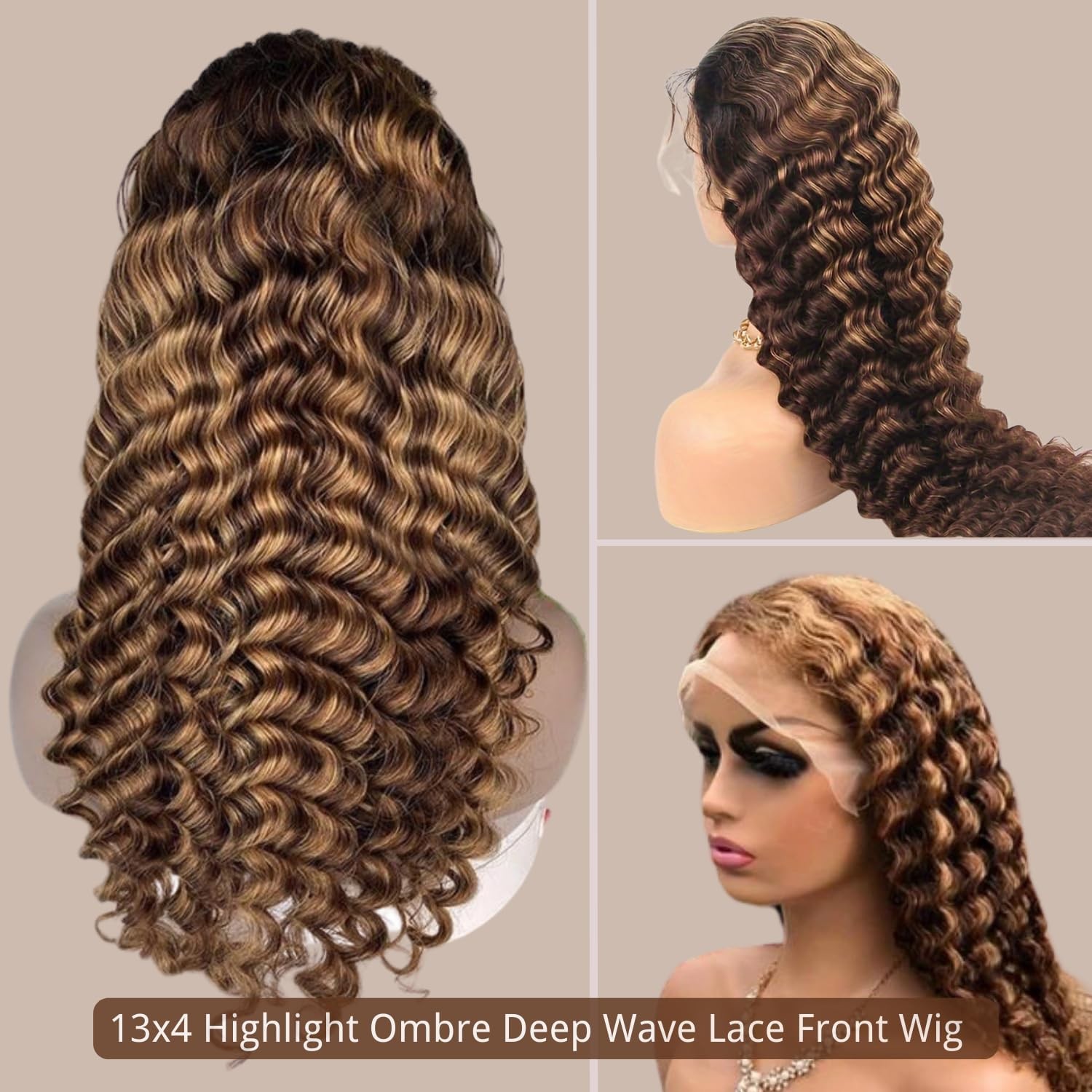 Deep Wave Lace Front Wigs Human Hair 4/27 Highlight Ombre Deep Wave Wig 13×4 …